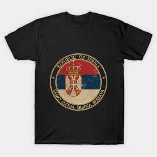 Vintage Republic of Serbia Europe European EU Flag T-Shirt